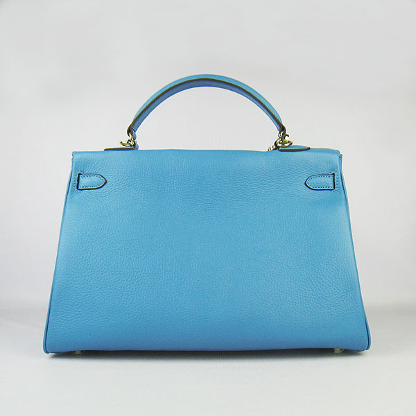 High Quality Hermes Kelly 35CM Togo Leather Bag Light Blue 6308 - Click Image to Close